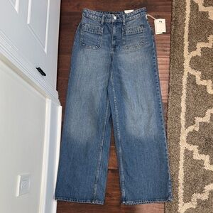 NEW Women’s Wide Leg Jeans w/Front Pockets, size 4 Denim Chic Free Assembly